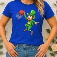 St Patrick's Day Basketball Irish Basketball Dunk Leprechaun Great Gift Women's T-Shirt thumb 2