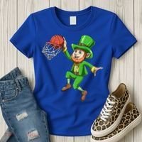 St Patrick's Day Basketball Irish Basketball Dunk Leprechaun Great Gift Women's T-Shirt thumb 3