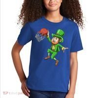 St Patrick's Day Basketball Irish Basketball Dunk Leprechaun Great Gift Kids T-Shirt thumb 2