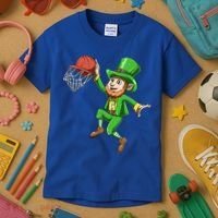 St Patrick's Day Basketball Irish Basketball Dunk Leprechaun Great Gift Kids T-Shirt thumb 3