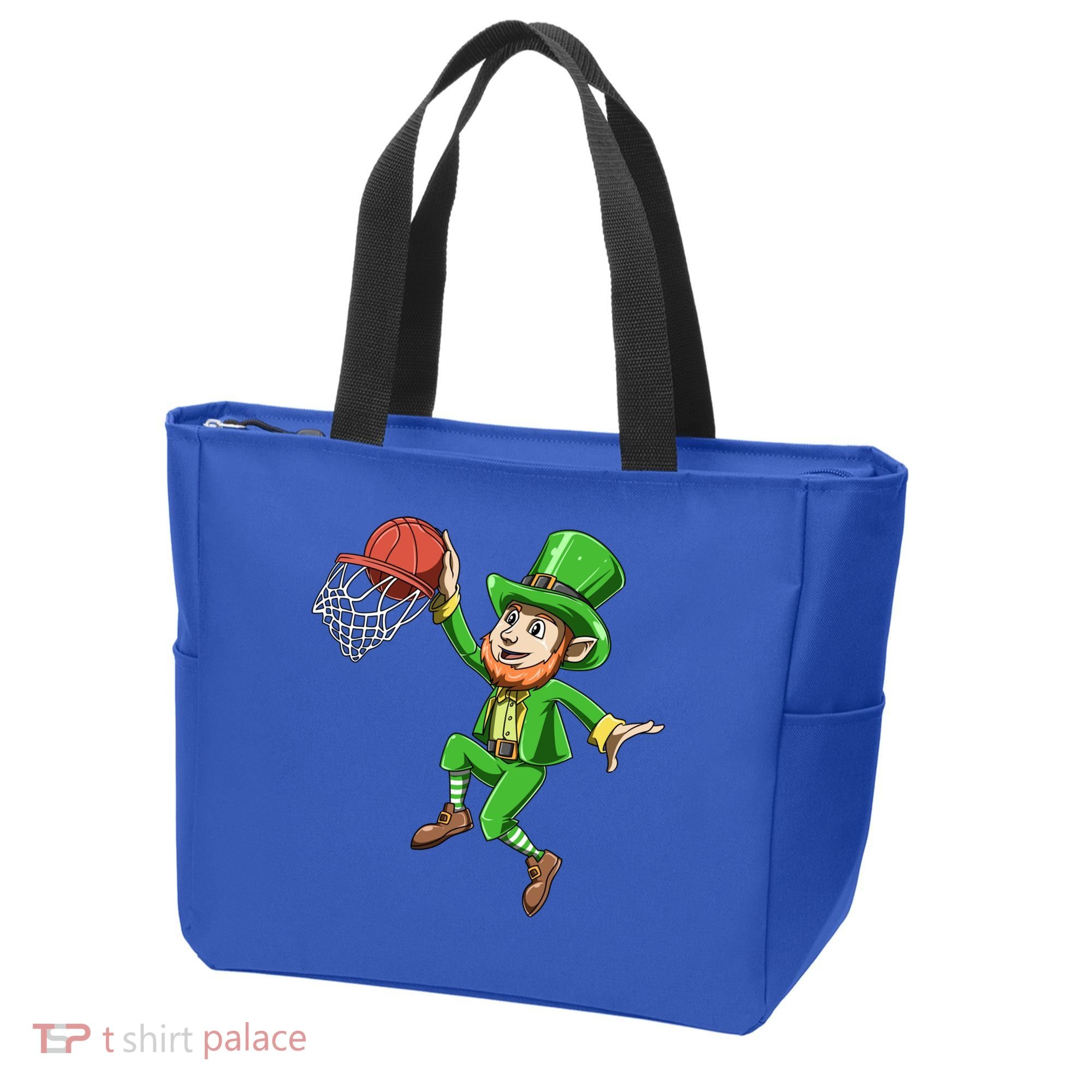 St Patrick's Day Basketball Irish Basketball Dunk Leprechaun Great Gift Tote Bag