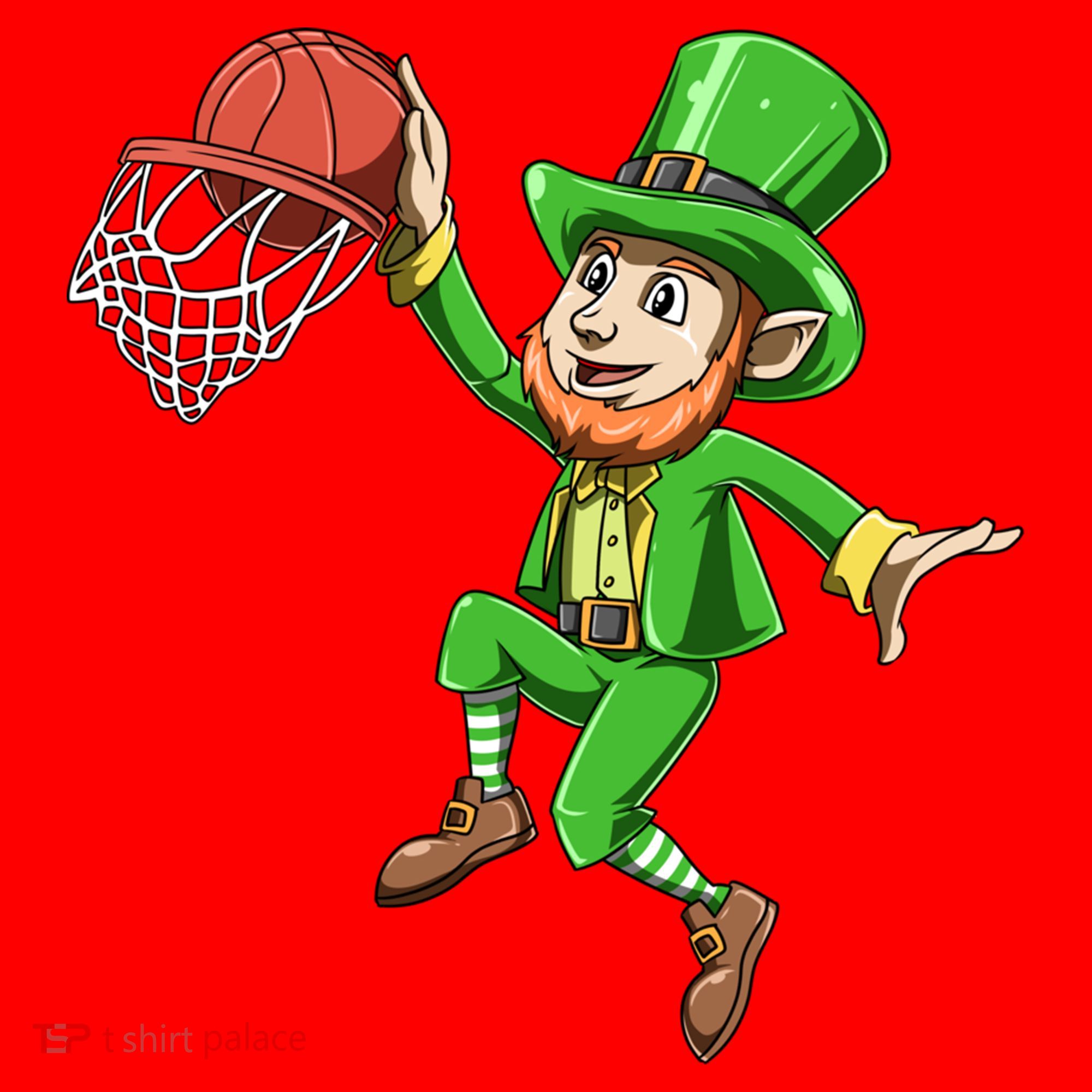 St Patrick's Day Basketball Irish Basketball Dunk Leprechaun Great Gift Santa Hat