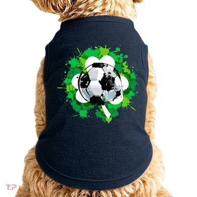 St Patrick's Day Soccer St Pattys Shamrock Doggie Tank