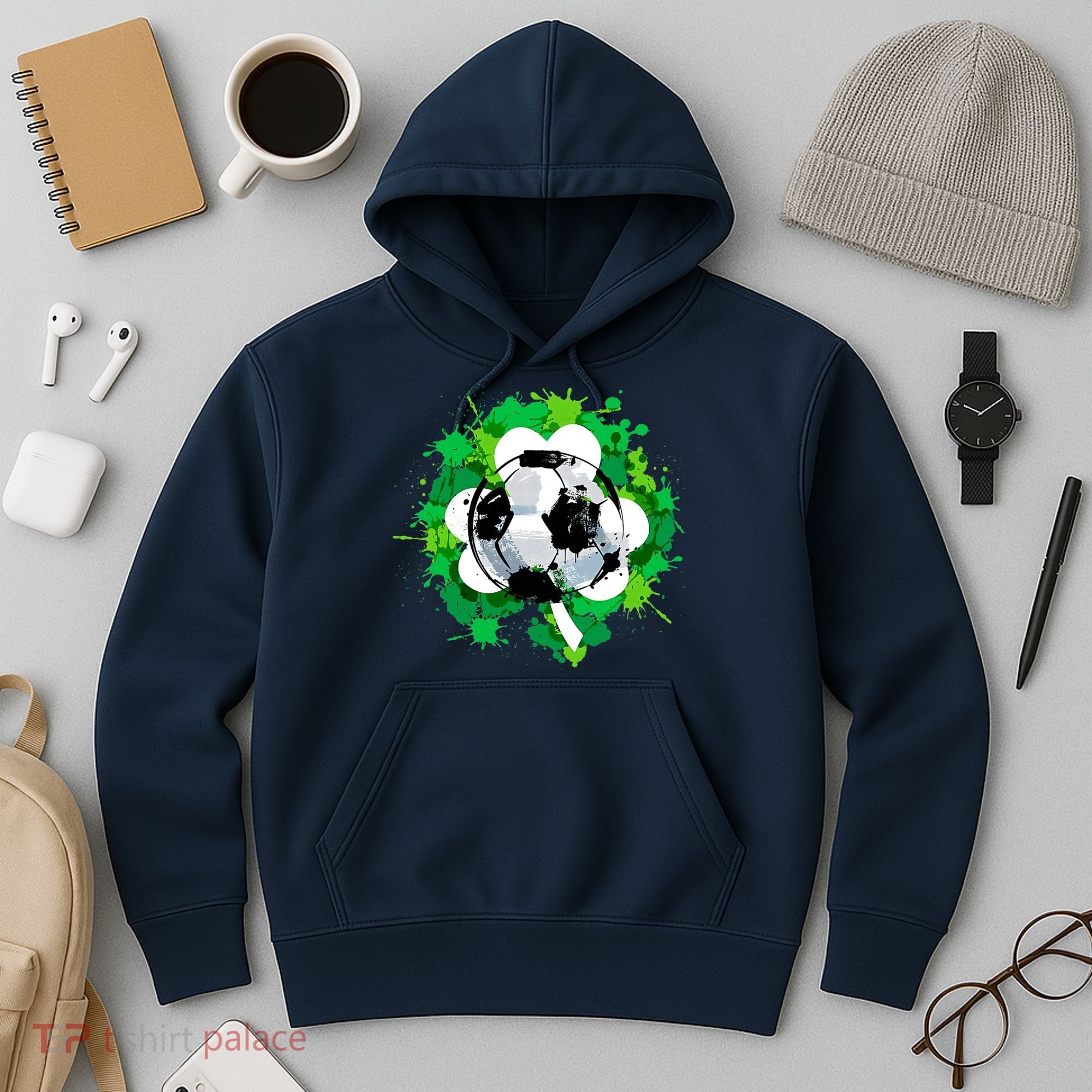 St Patrick's Day Soccer St Pattys Shamrock Hoodie