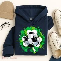 St Patrick's Day Soccer St Pattys Shamrock Hoodie thumb 4