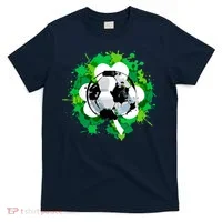 St Patrick's Day Soccer St Pattys Shamrock T-Shirt thumb 0