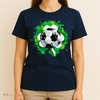 St Patrick's Day Soccer St Pattys Shamrock T-Shirt thumb 4