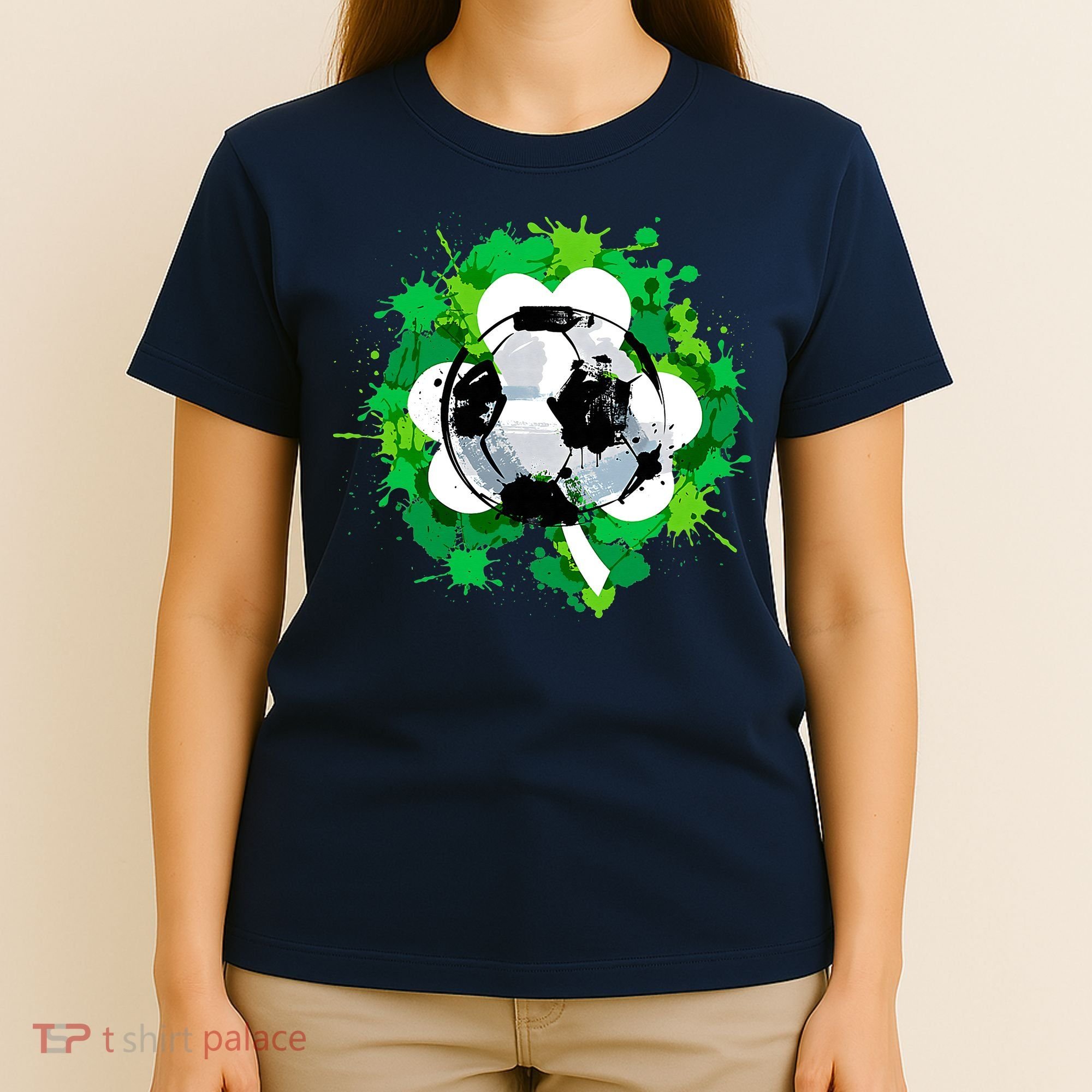 St Patrick's Day Soccer St Pattys Shamrock T-Shirt