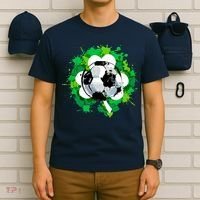 St Patrick's Day Soccer St Pattys Shamrock T-Shirt thumb 6