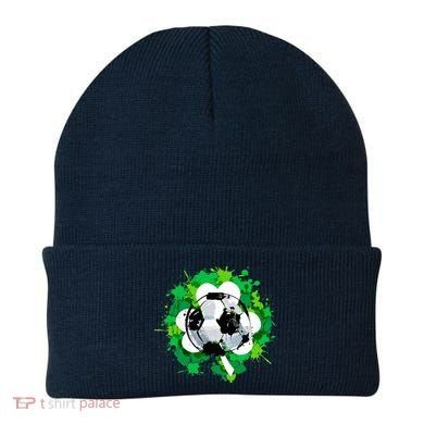 St Patrick's Day Soccer St Pattys Shamrock Beanie