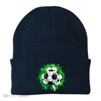 St Patrick's Day Soccer St Pattys Shamrock Beanie thumb 0
