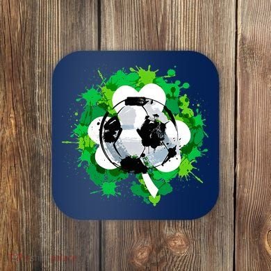 St Patrick's Day Soccer St Pattys Shamrock Coaster