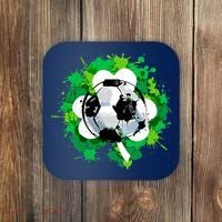 St Patrick's Day Soccer St Pattys Shamrock Coaster thumb 0