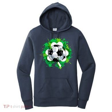 St Patrick's Day Soccer St Pattys Shamrock Women's Hoodie