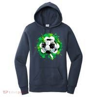 St Patrick's Day Soccer St Pattys Shamrock Women's Hoodie thumb 0