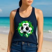 St Patrick's Day Soccer St Pattys Shamrock Women's Tank Top thumb 2