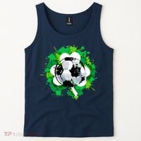 St Patrick's Day Soccer St Pattys Shamrock Tank Top thumb 2