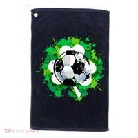 St Patrick's Day Soccer St Pattys Shamrock Golf Towel thumb 0