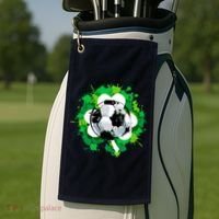 St Patrick's Day Soccer St Pattys Shamrock Golf Towel thumb 2