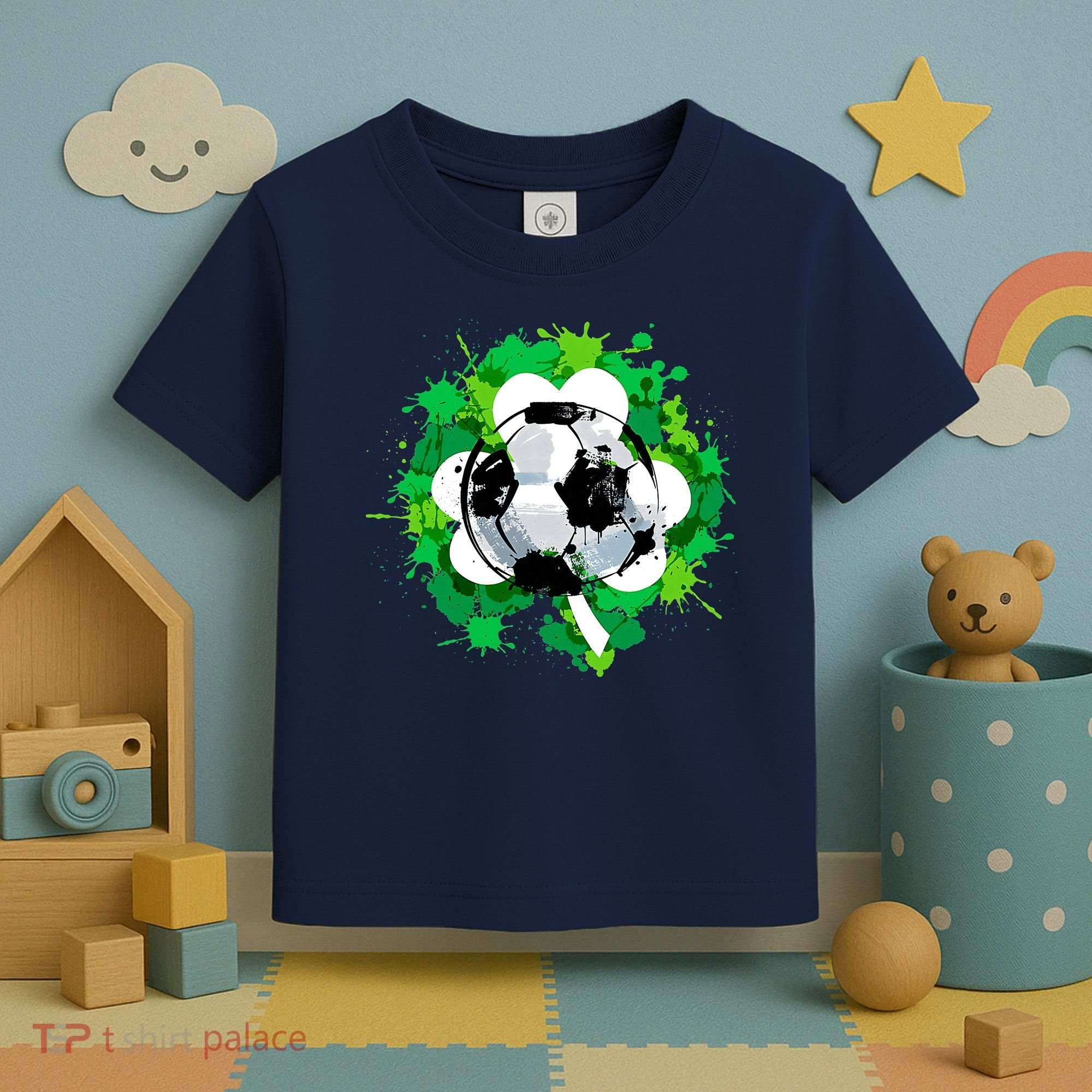 St Patrick's Day Soccer St Pattys Shamrock Toddler T-Shirt