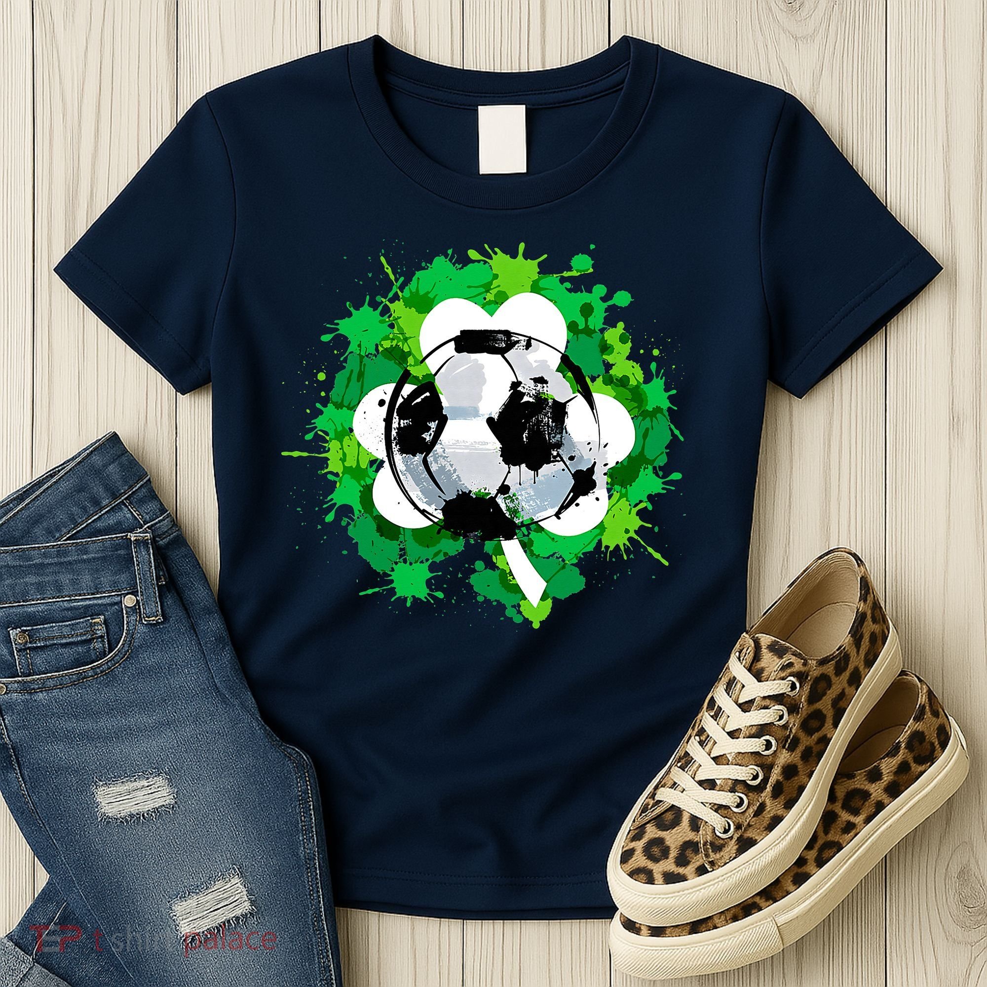 St Patrick's Day Soccer St Pattys Shamrock Women's T-Shirt