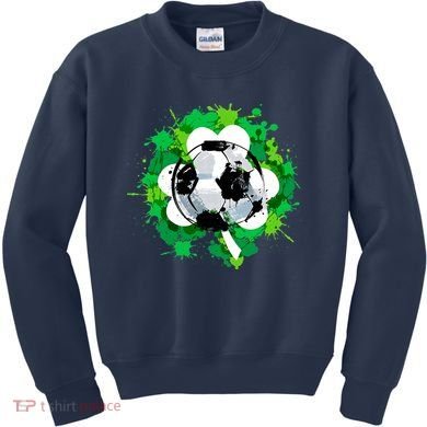 St Patrick's Day Soccer St Pattys Shamrock Kids Sweatshirt
