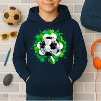 St Patrick's Day Soccer St Pattys Shamrock Kids Hoodie thumb 2