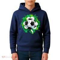 St Patrick's Day Soccer St Pattys Shamrock Kids Hoodie thumb 4