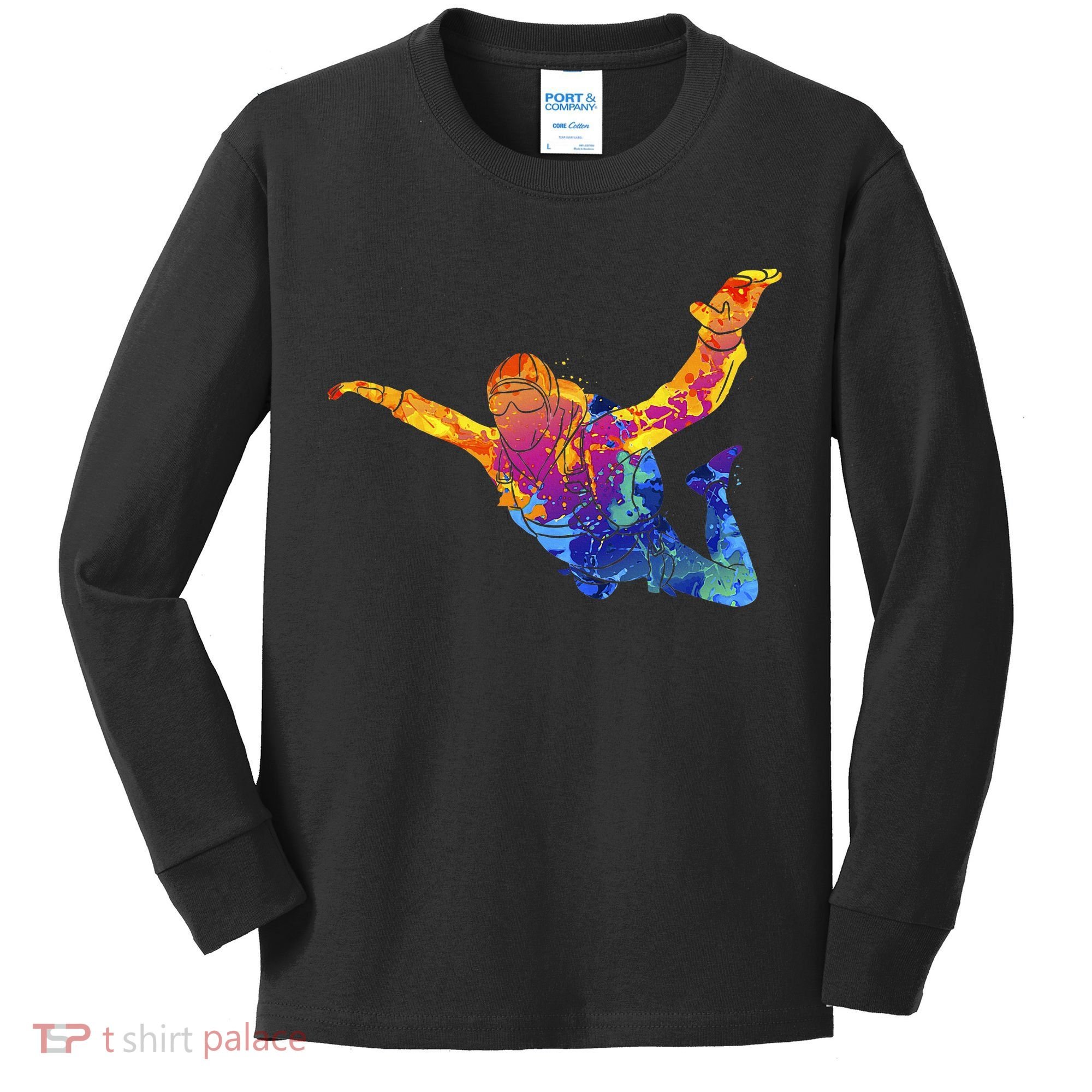 Skydiving Parachutust Extreme Sport Kids Long Sleeve Shirt
