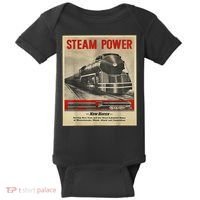 Steam Power Engine Train Baby Bodysuit thumb 0