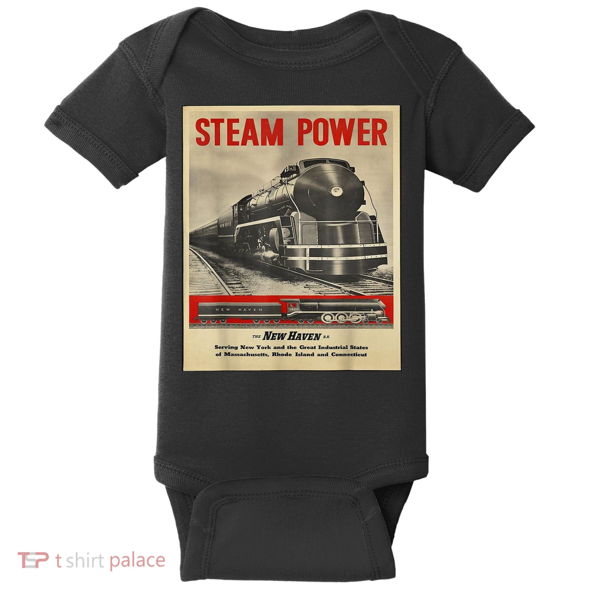 Steam Power Engine Train Baby Bodysuit