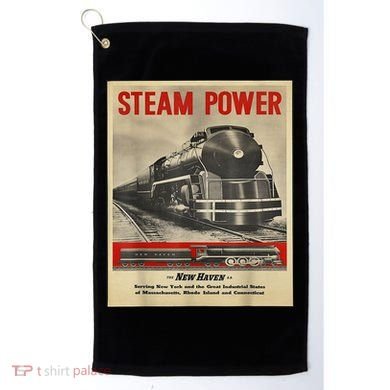 Steam Power Engine Train Golf Towel