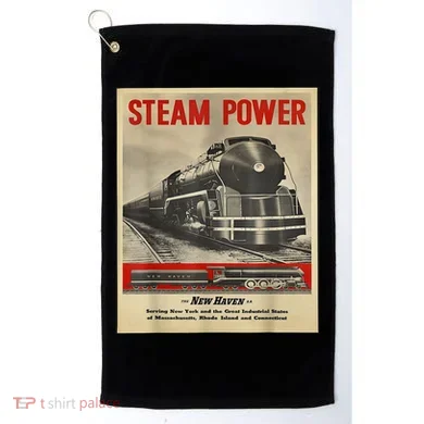 Steam Power Engine Train Golf Towel