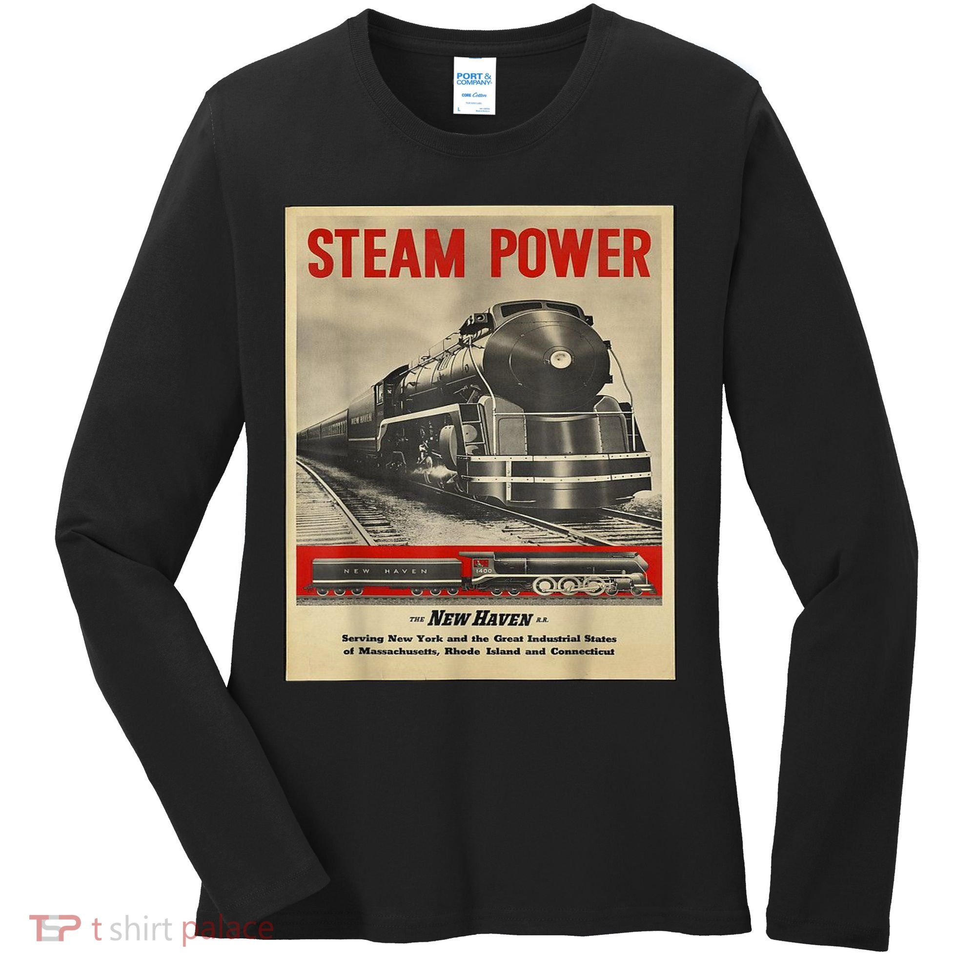 Steam Power Engine Train Women's Long Sleeve Shirt