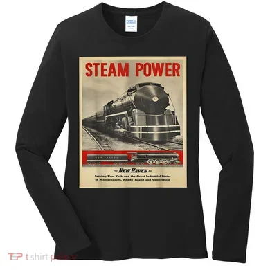 Steam Power Engine Train Women's Long Sleeve Shirt