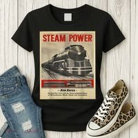 Steam Power Engine Train Women's T-Shirt thumb 3