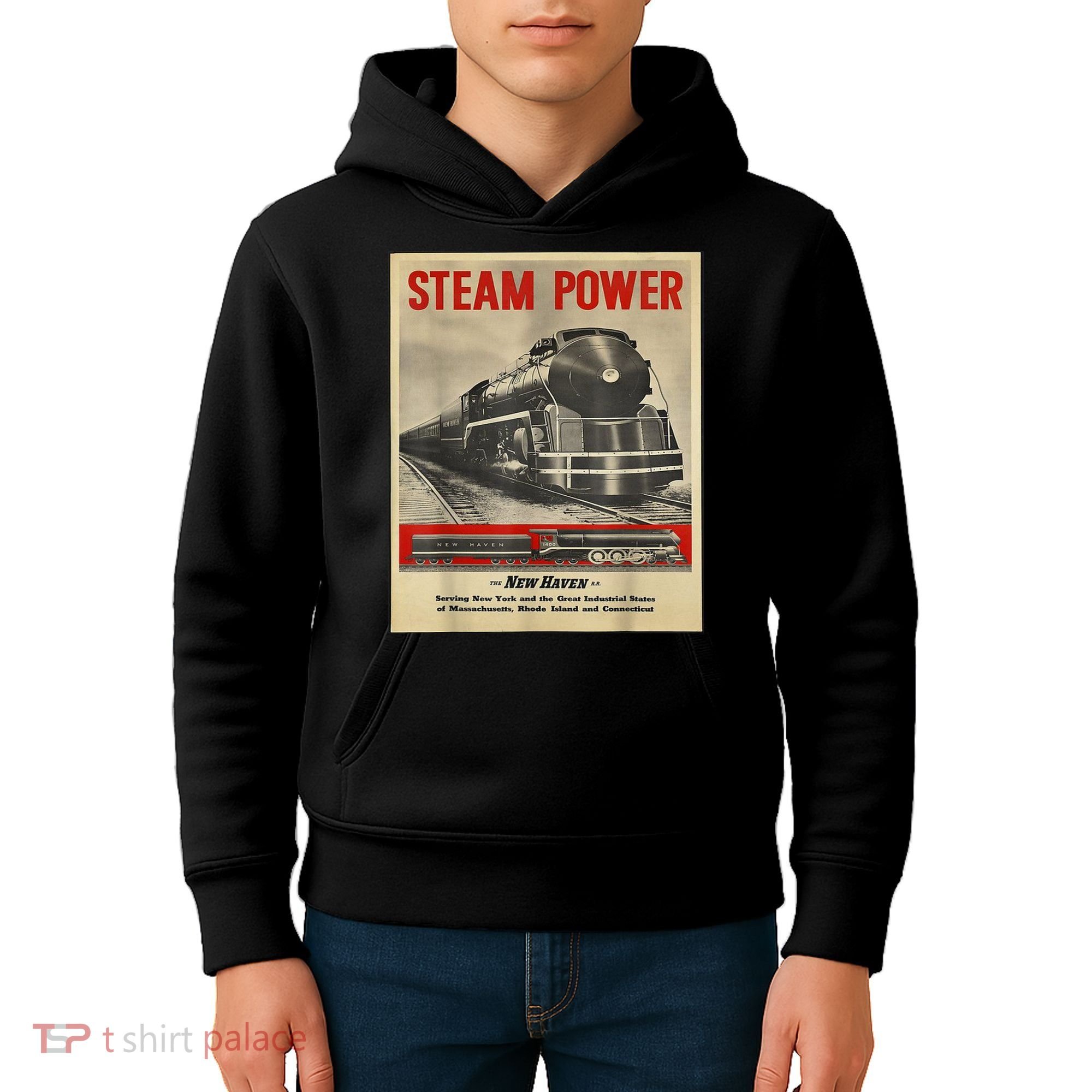 Steam Power Engine Train Kids Hoodie