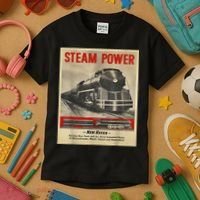 Steam Power Engine Train Kids T-Shirt thumb 3