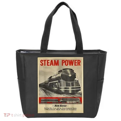 Steam Power Engine Train Tote Bag