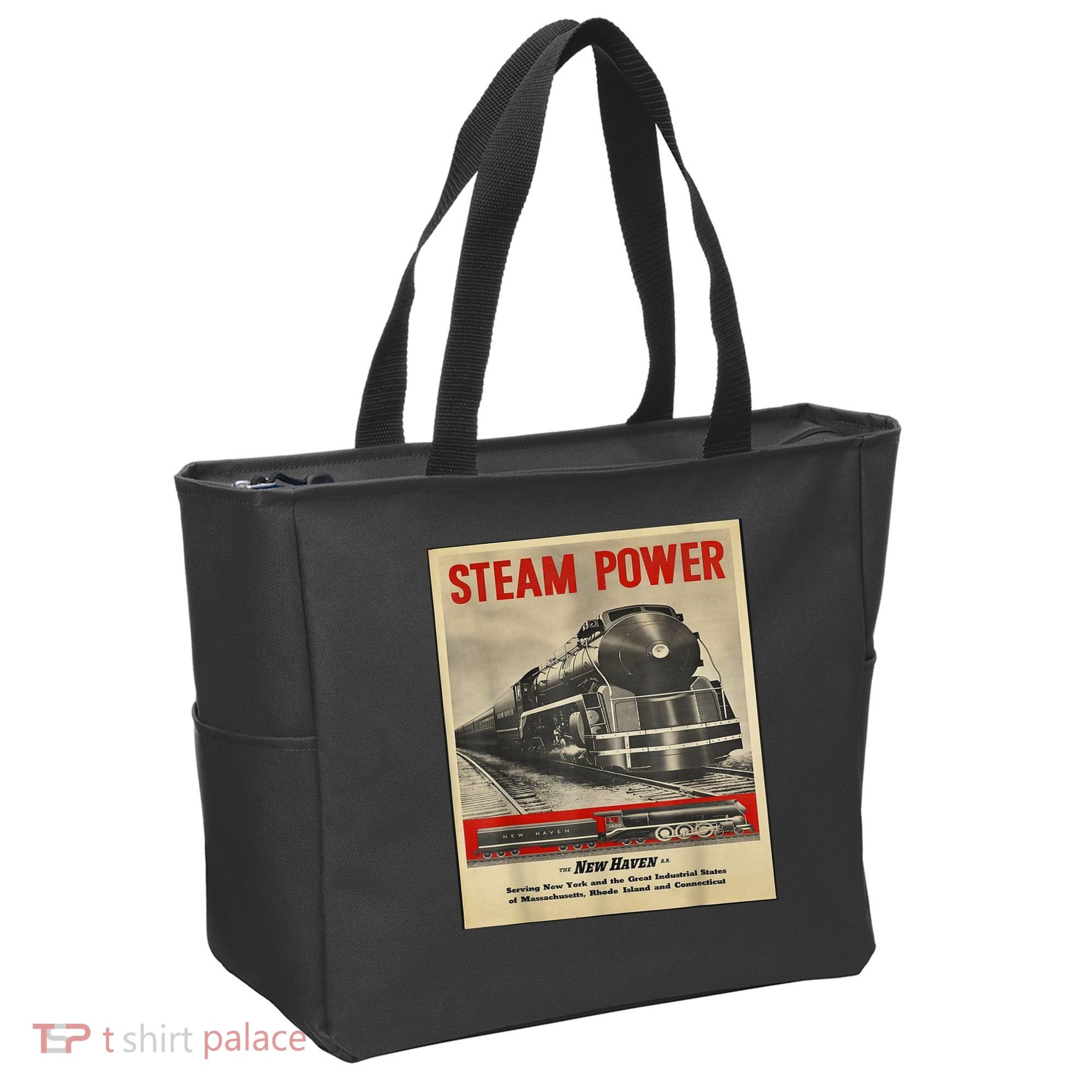 Steam Power Engine Train Tote Bag