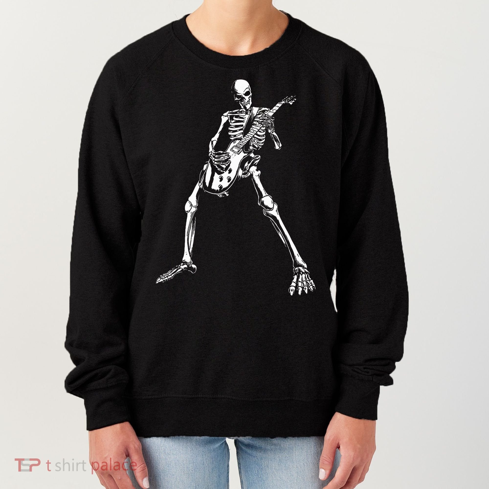 Skeleton Playing Electric Guitar Solo Women's Sweatshirt