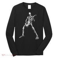 Skeleton Playing Electric Guitar Solo Long Sleeve Shirt thumb 0