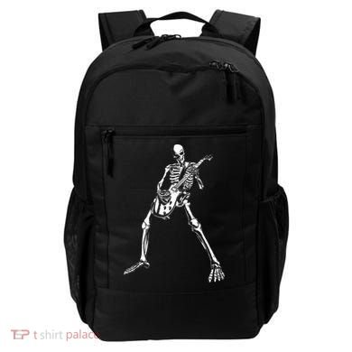 Skeleton Playing Electric Guitar Solo Backpack