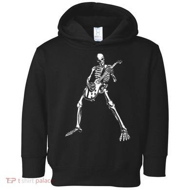 Skeleton Playing Electric Guitar Solo Toddler Hoodie