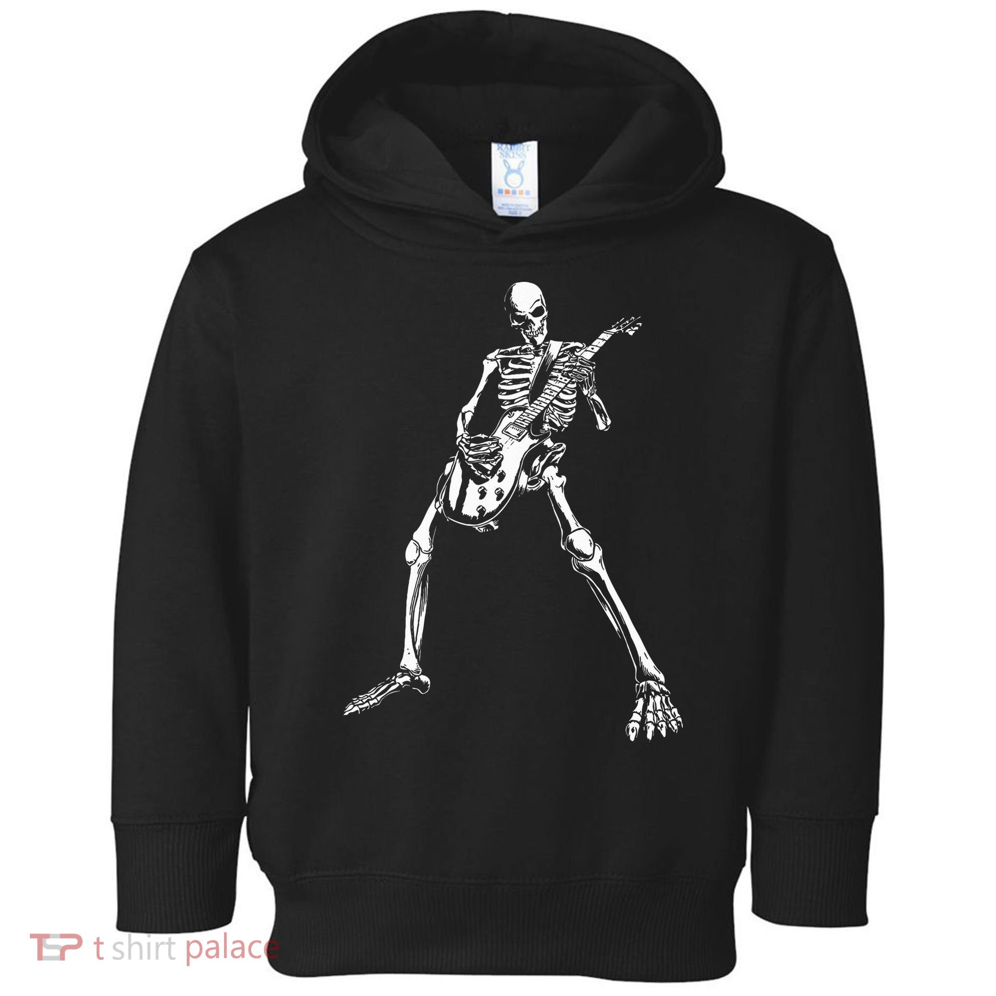 Skeleton Playing Electric Guitar Solo Toddler Hoodie