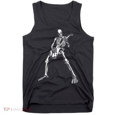 Skeleton Playing Electric Guitar Solo Tank Top
