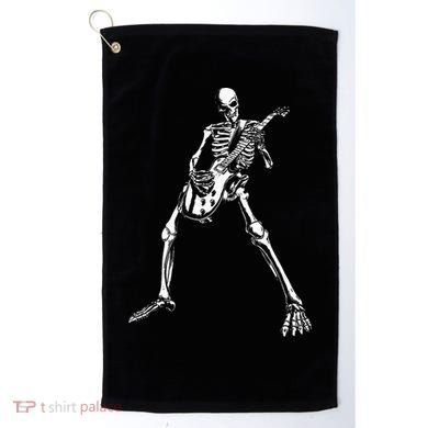 Skeleton Playing Electric Guitar Solo Golf Towel