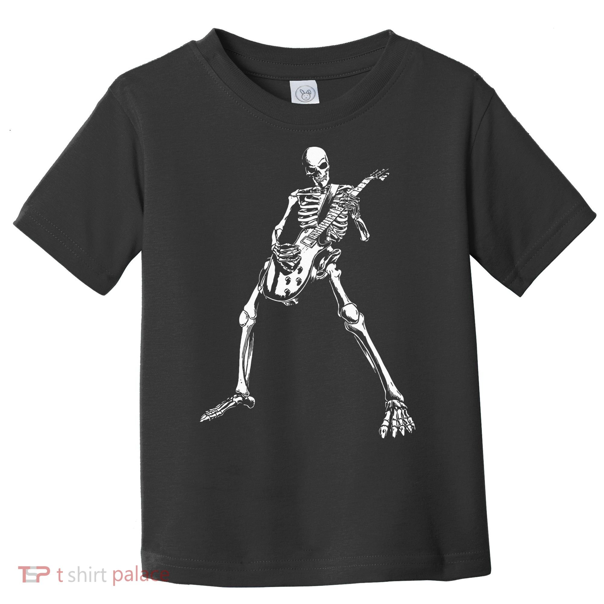 Skeleton Playing Electric Guitar Solo Toddler T-Shirt