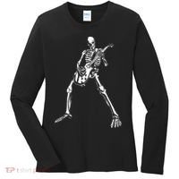 Skeleton Playing Electric Guitar Solo Women's Long Sleeve Shirt thumb 0