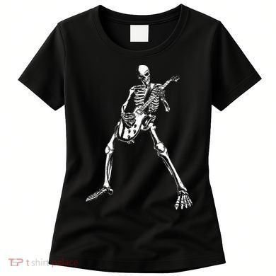 Skeleton Playing Electric Guitar Solo Women's T-Shirt